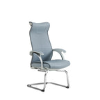 Modern Minimalist Ergonomic Leather Plywood Metal Office Chair Executive Gaming Desk Chair With Headrest Lumbar Support Cantilever Base For Home Office Set Of 2 Lumendat
