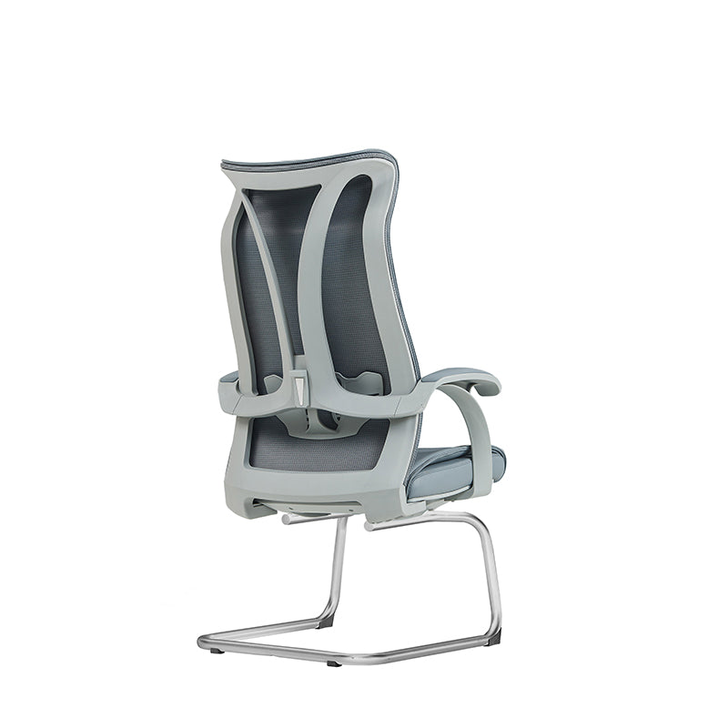 Modern Minimalist Ergonomic Leather Plywood Metal Office Chair Executive Gaming Desk Chair With Headrest Lumbar Support Cantilever Base For Home Office Set Of 2 Lumendat