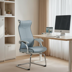 Modern Minimalist Ergonomic Leather Plywood Metal Office Chair Executive Gaming Desk Chair With Headrest Lumbar Support Cantilever Base For Home Office Set Of 2 Lumendat