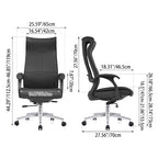 Modern Ergonomic High Back Leather Plywood & Metal Office Chair Executive Swivel Desk Chair With Headrest Lumbar Support Adjustable Rolling Computer Chair Lumendat