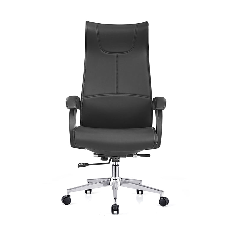 Modern Ergonomic High Back Leather Plywood & Metal Office Chair Executive Swivel Desk Chair With Headrest Lumbar Support Adjustable Rolling Computer Chair Lumendat
