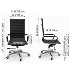 Modern Ergonomic High Back Leather Aluminum Alloy Oxford Fabric Office Chair Adjustable Swivel Executive Desk Chair With Lumbar Support Reclining Function For Home Office Lumendat