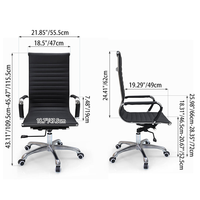 Modern Ergonomic High Back Leather Aluminum Alloy Oxford Fabric Office Chair Adjustable Swivel Executive Desk Chair With Lumbar Support Reclining Function For Home Office Lumendat