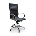 Modern Ergonomic High Back Leather Aluminum Alloy Oxford Fabric Office Chair Adjustable Swivel Executive Desk Chair With Lumbar Support Reclining Function For Home Office Lumendat