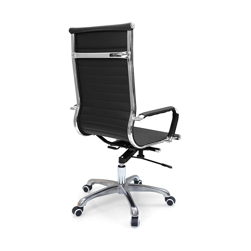 Modern Ergonomic High Back Leather Aluminum Alloy Oxford Fabric Office Chair Adjustable Swivel Executive Desk Chair With Lumbar Support Reclining Function For Home Office Lumendat