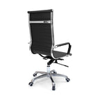 Modern Ergonomic High Back Leather Aluminum Alloy Oxford Fabric Office Chair Adjustable Swivel Executive Desk Chair With Lumbar Support Reclining Function For Home Office Lumendat