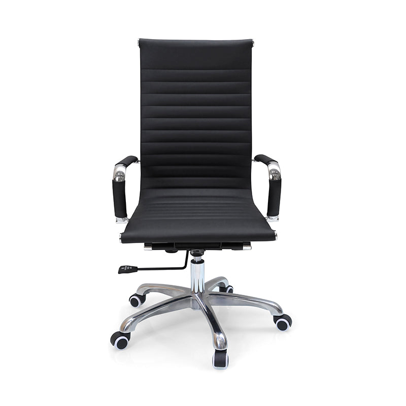 Modern Ergonomic High Back Leather Aluminum Alloy Oxford Fabric Office Chair Adjustable Swivel Executive Desk Chair With Lumbar Support Reclining Function For Home Office Lumendat