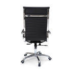 Modern Ergonomic High Back Leather Aluminum Alloy Oxford Fabric Office Chair Adjustable Swivel Executive Desk Chair With Lumbar Support Reclining Function For Home Office Lumendat