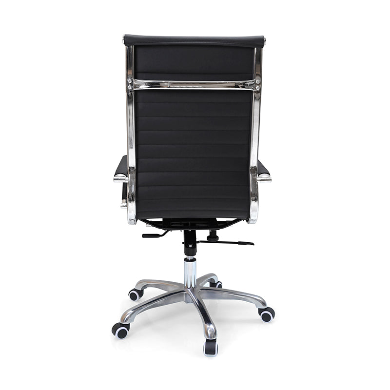 Modern Ergonomic High Back Leather Aluminum Alloy Oxford Fabric Office Chair Adjustable Swivel Executive Desk Chair With Lumbar Support Reclining Function For Home Office Lumendat
