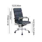 Modern Mid-Back Leather Office Chair Set - Ergonomic Aluminum Alloy Executive Swivel Meeting Chair With Wheels & Adjustable Height Lumendat