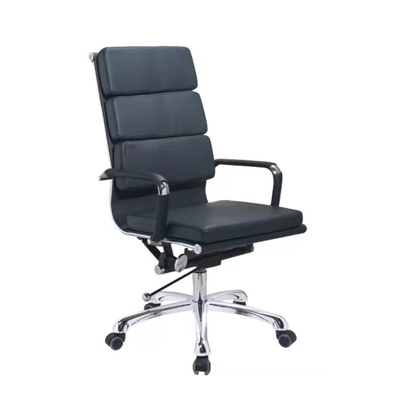 Modern Mid-Back Leather Office Chair Set - Ergonomic Aluminum Alloy Executive Swivel Meeting Chair With Wheels & Adjustable Height Lumendat