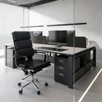 Modern Mid-Back Leather Office Chair Set - Ergonomic Aluminum Alloy Executive Swivel Meeting Chair With Wheels & Adjustable Height Lumendat