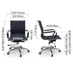 Modern Minimalist Ergonomic Leather Office Chair With Adjustable Height & Swivel Wheels - Mid Back Task Chair With Aluminum Base For Home Office Conference Use Lumendat