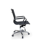 Modern Minimalist Ergonomic Leather Office Chair With Adjustable Height & Swivel Wheels - Mid Back Task Chair With Aluminum Base For Home Office Conference Use Lumendat