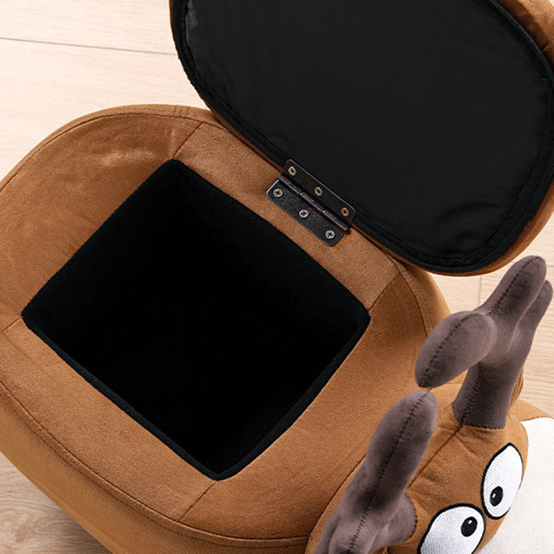 Lumendat Modern Minimalist Reindeer Solid Wood Velvet Kids Stool 1-Storage For Living Room Lumendat
