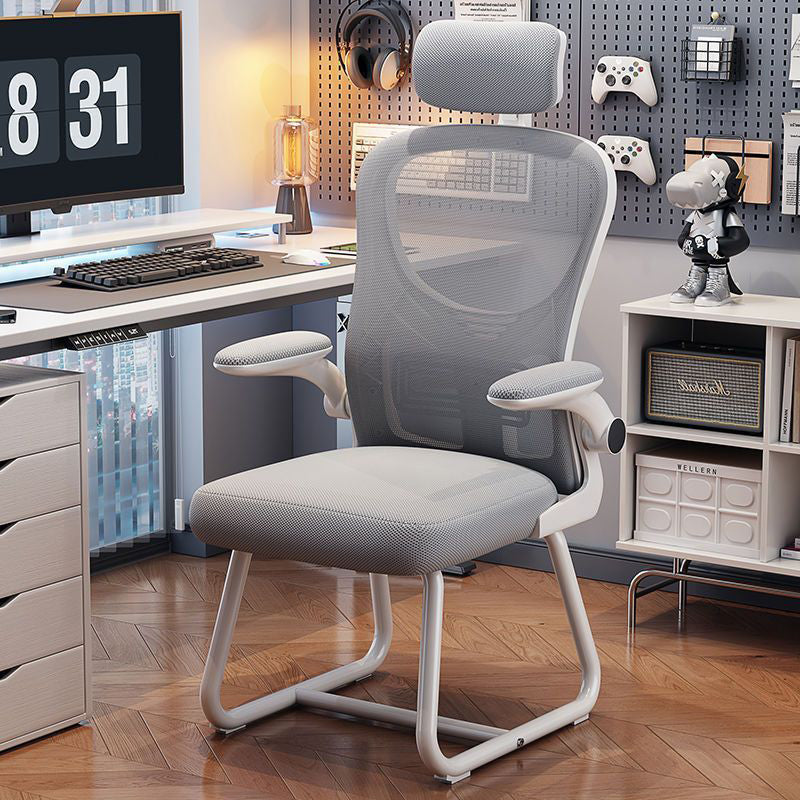 Modern Minimalist Ergonomic Design Metal PP Mesh Fabric Desk Chair With Backrest Adjustable Armrest For Home Office DFM-F