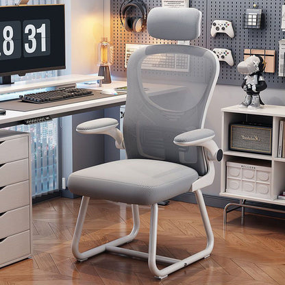 Modern Minimalist Ergonomic Design Metal PP Mesh Fabric Desk Chair With Backrest Adjustable Armrest For Home Office