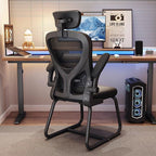 Modern Minimalist Ergonomic Design Metal PP Mesh Fabric Desk Chair With Backrest Adjustable Armrest For Home Office DFM-F