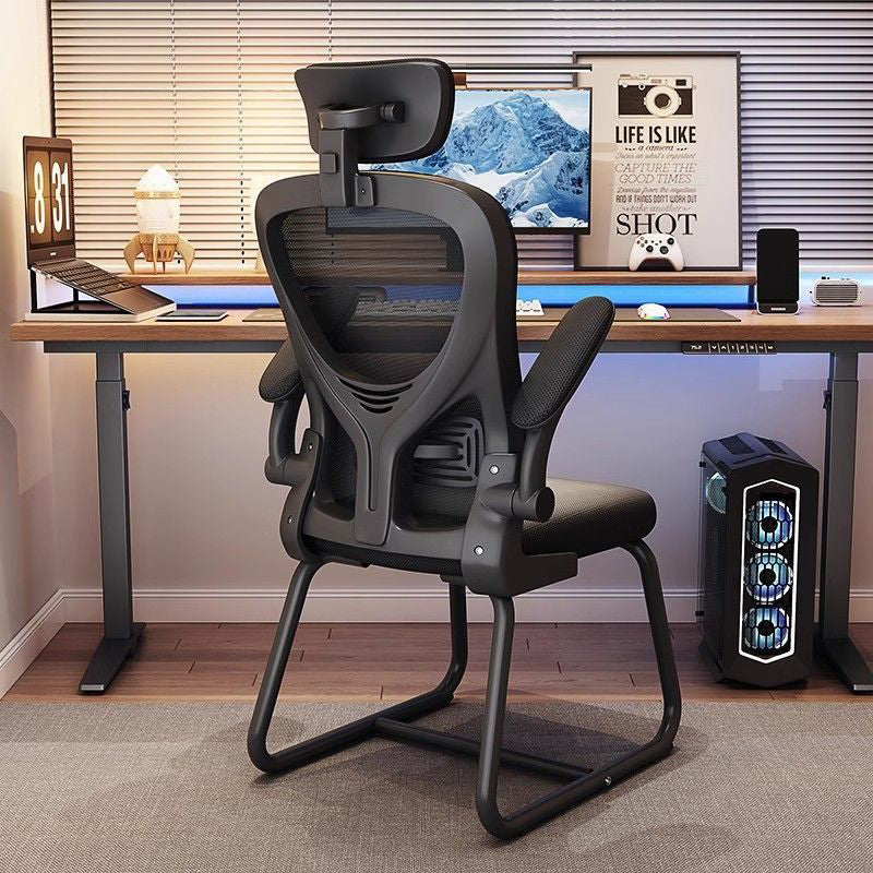 Modern Minimalist Ergonomic Design Metal PP Mesh Fabric Desk Chair With Backrest Adjustable Armrest For Home Office DFM-F