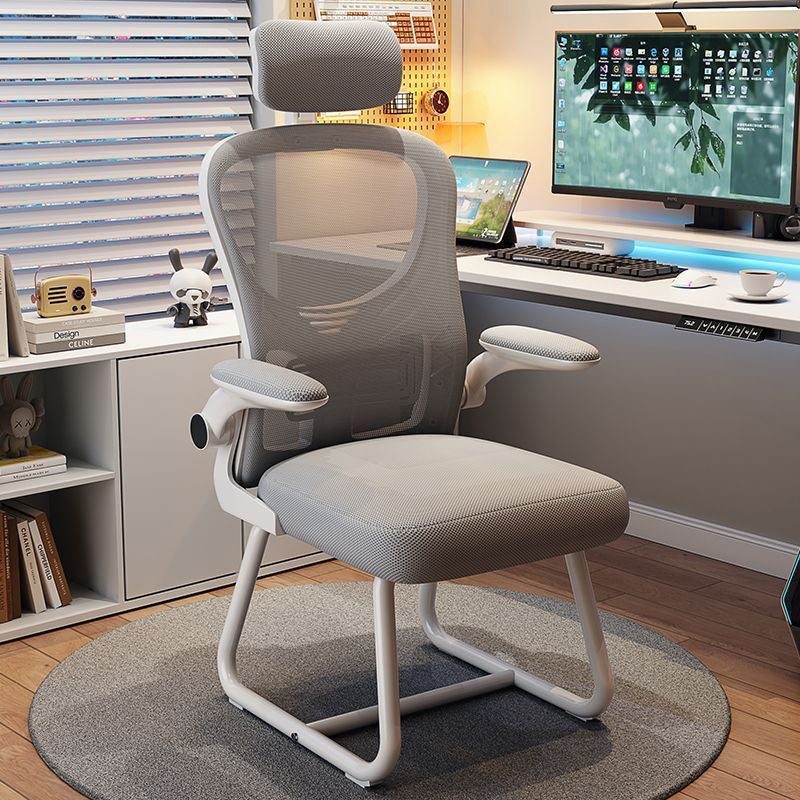 Modern Minimalist Ergonomic Design Metal PP Mesh Fabric Desk Chair With Backrest Adjustable Armrest For Home Office DFM-F