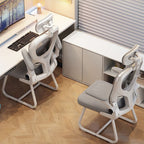 Modern Minimalist Ergonomic Design Metal PP Mesh Fabric Desk Chair With Backrest Adjustable Armrest For Home Office DFM-F