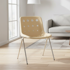 Modern Mid-Century Cheese Design PP Wrought Iron Dining Chair Backrest For Living Room & Dining Room DFM-F