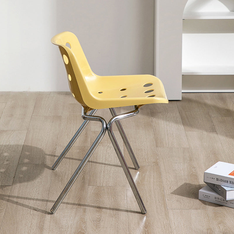 Modern Mid-Century Cheese Design PP Wrought Iron Dining Chair Backrest For Living Room & Dining Room DFM-F