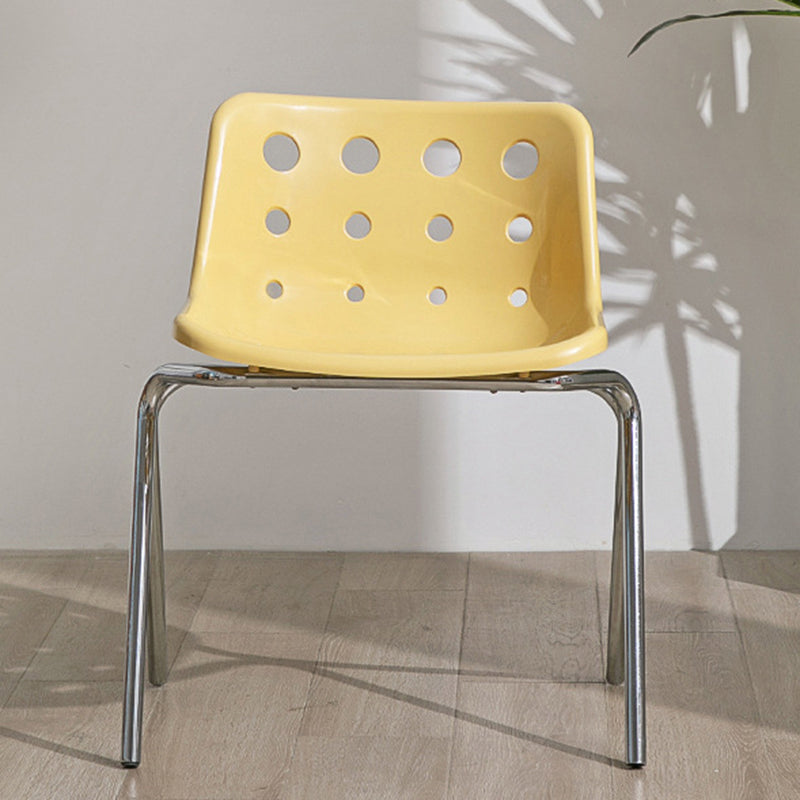 Modern Mid-Century Cheese Design PP Wrought Iron Dining Chair Backrest For Living Room & Dining Room DFM-F