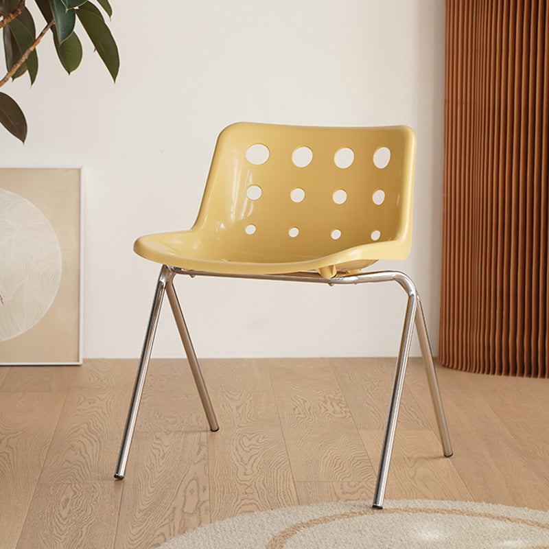 Modern Mid-Century Cheese Design PP Wrought Iron Dining Chair Backrest For Living Room & Dining Room DFM-F