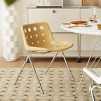 Modern Mid-Century Cheese Design PP Wrought Iron Dining Chair Backrest For Living Room & Dining Room DFM-F