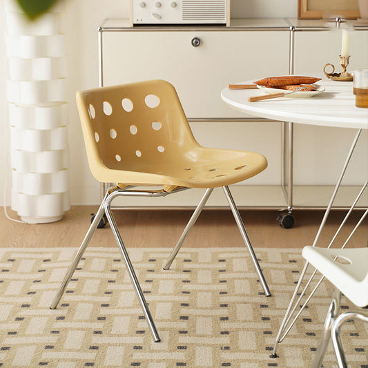 Modern Mid-Century Cheese Design PP Wrought Iron Dining Chair Backrest For Living Room & Dining Room
