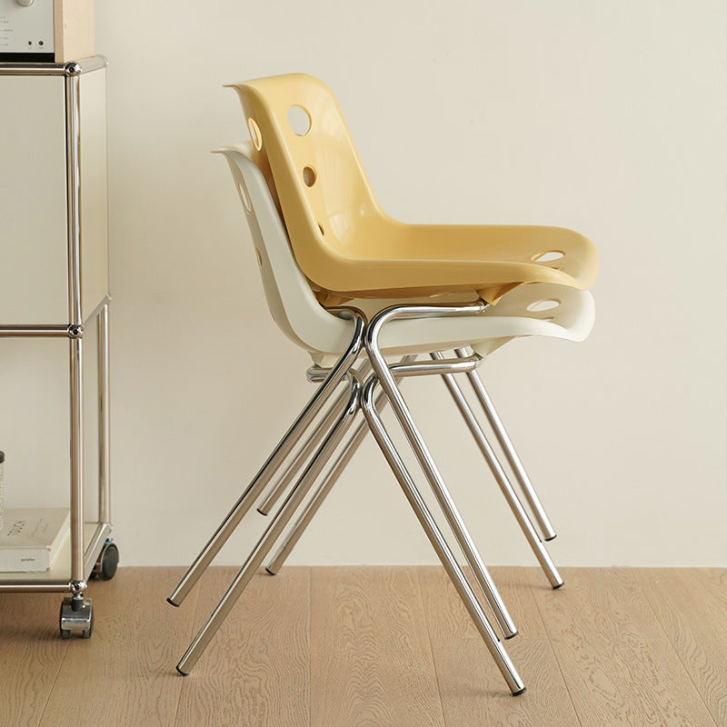 Modern Mid-Century Cheese Design PP Wrought Iron Dining Chair Backrest For Living Room & Dining Room DFM-F