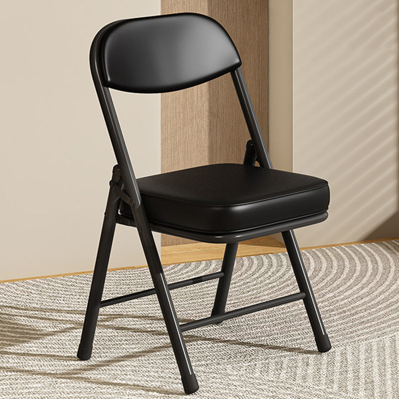 Modern Minimalist Square PU Leather Carbon Steel Foldable Desk Chair Backrest For Home Office DFM-F