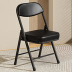Modern Minimalist Square PU Leather Carbon Steel Foldable Desk Chair Backrest For Home Office DFM-F
