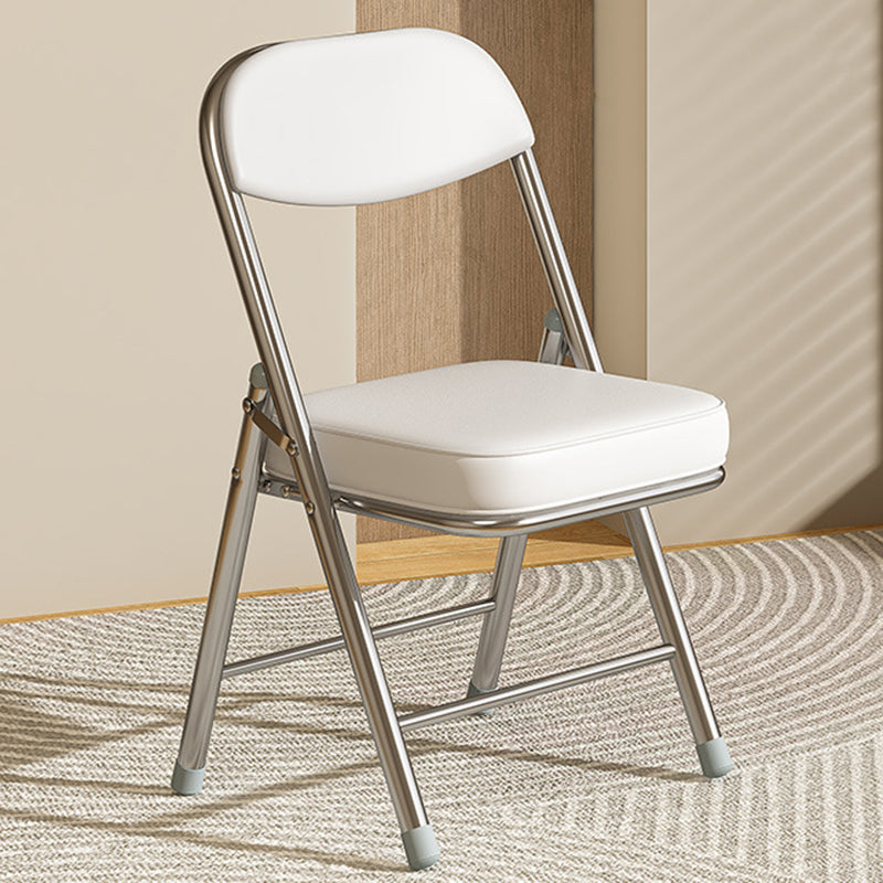 Modern Minimalist Square PU Leather Carbon Steel Foldable Desk Chair Backrest For Home Office DFM-F