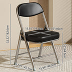 Modern Minimalist Square PU Leather Carbon Steel Foldable Desk Chair Backrest For Home Office DFM-F