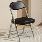 Modern Minimalist Square PU Leather Carbon Steel Foldable Desk Chair Backrest For Home Office DFM-F