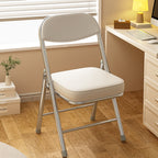 Modern Minimalist Square PU Leather Carbon Steel Foldable Desk Chair Backrest For Home Office DFM-F