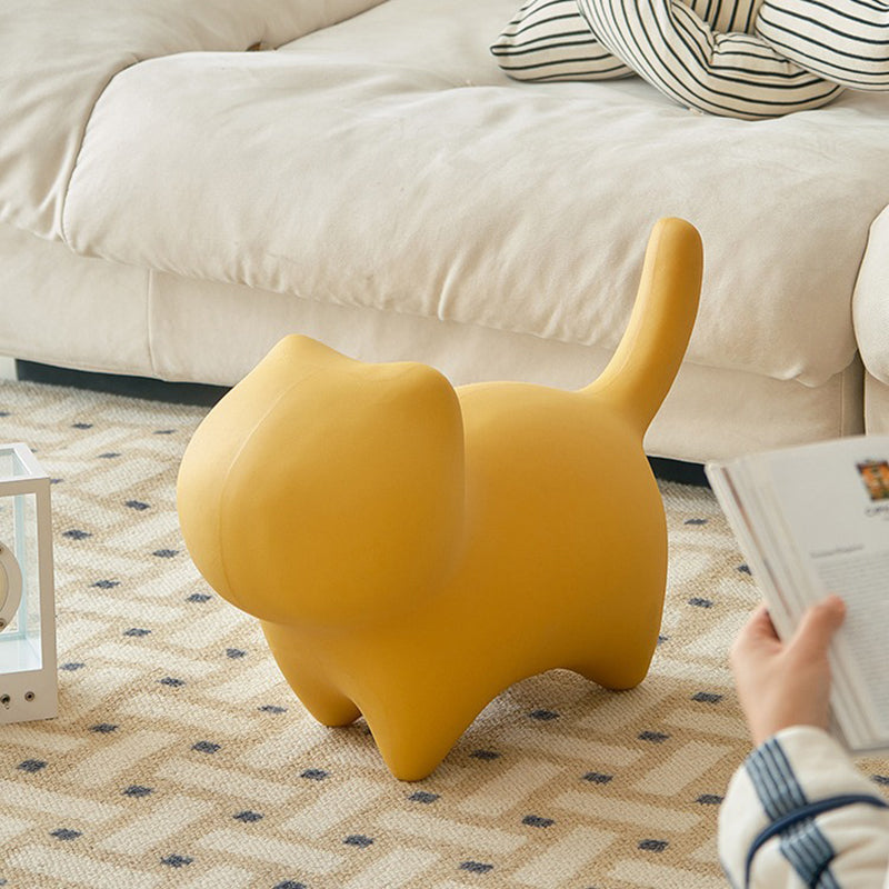 Lumendat Contemporary Creative Cat- Design Plastic Kids Stool Backless For Entryway & Living Room Lumendat