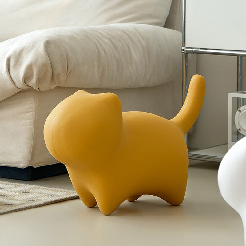 Lumendat Contemporary Creative Cat- Design Plastic Kids Stool Backless For Entryway & Living Room Lumendat