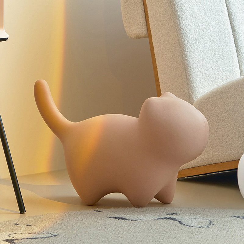 Lumendat Contemporary Creative Cat- Design Plastic Kids Stool Backless For Entryway & Living Room Lumendat