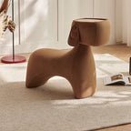 Lumendat Contemporary Creative Dog Design Carbon Steel Brushed Velvet Kids Stool With Rotatable Head For Living Room Lumendat