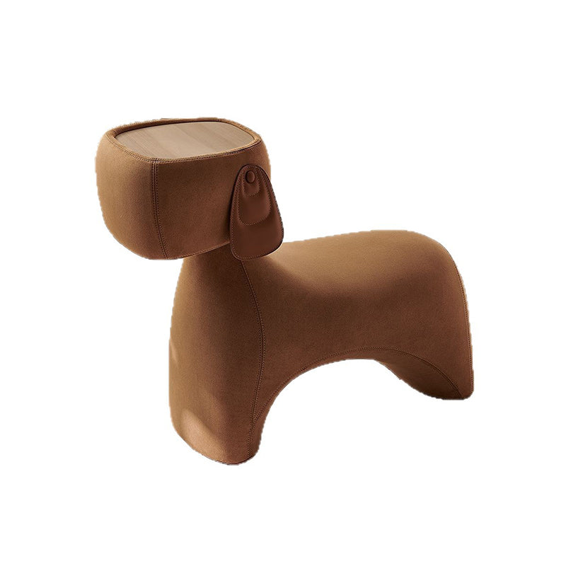 Lumendat Contemporary Creative Dog Design Carbon Steel Brushed Velvet Kids Stool With Rotatable Head For Living Room Lumendat