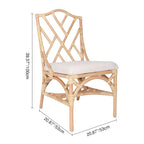 Contemporary Scandinavian Handwoven Natural Rattan Dining Chair With Waterproof Cushioned - Back Chair For Indoor & Outdoor Use Lumendat