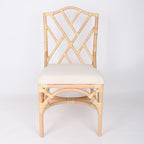 Contemporary Scandinavian Handwoven Natural Rattan Dining Chair With Waterproof Cushioned - Back Chair For Indoor & Outdoor Use Lumendat