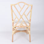 Contemporary Scandinavian Handwoven Natural Rattan Dining Chair With Waterproof Cushioned - Back Chair For Indoor & Outdoor Use Lumendat