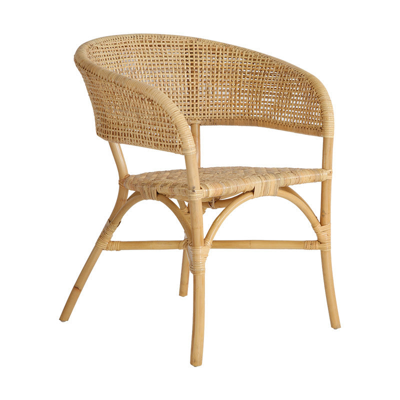 Contemporary Nordic Natural Rattan Weaving Dining Chair - Patio Chair For Dining Room & Outdoor Lumendat