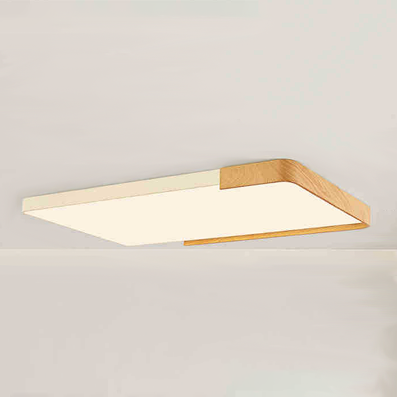 Contemporary Nordic Acrylic Iron Rectangular LED Flush Mount Ceiling Light For Living Room & Bedroom