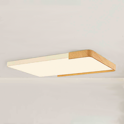 Contemporary Nordic Acrylic Iron Rectangular LED Flush Mount Ceiling Light For Living Room & Bedroom