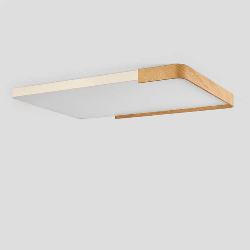 Contemporary Nordic Acrylic Iron Rectangular LED Flush Mount Ceiling Light For Living Room & Bedroom
